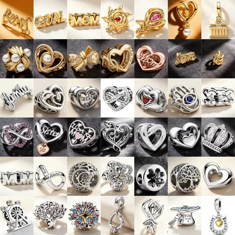 Heart Tree Charm Bracelet Jewelry for Women - Family Love Gift, DIY Fit 3MM