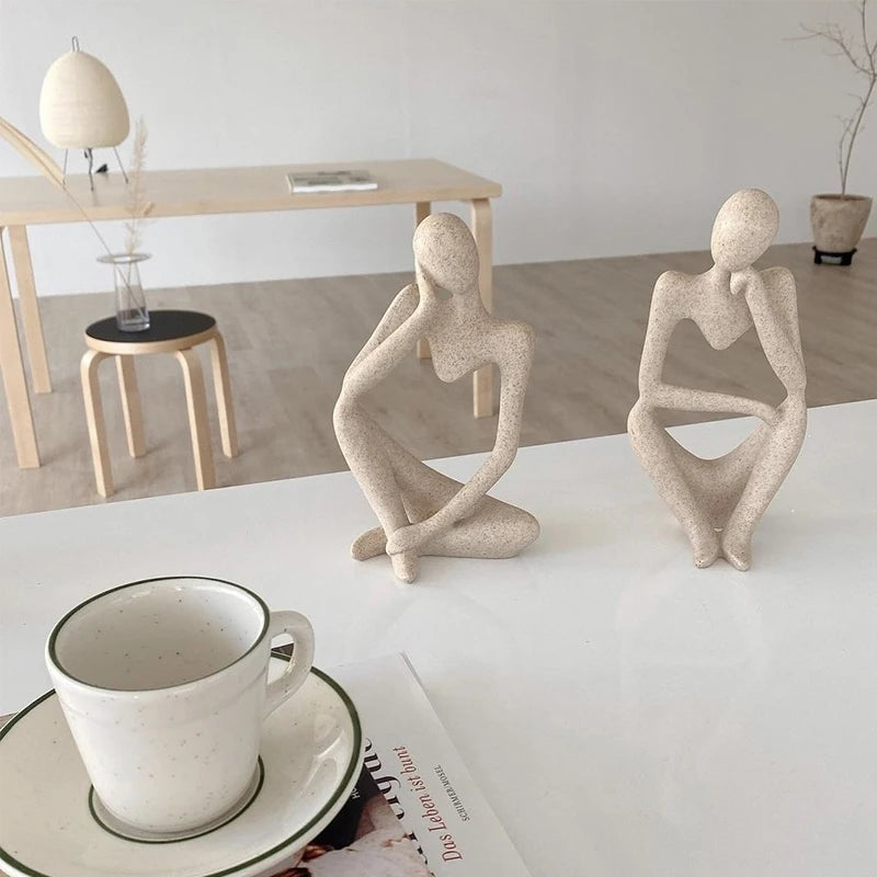 Scandinavian Abstract Art Figurines Decorative Ornament Light Luxury Home Decor