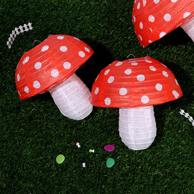 Large Mushroom Shaped Paper Lanterns for Baby Shower Wedding Birthday Party Decor - Multiple Sizes