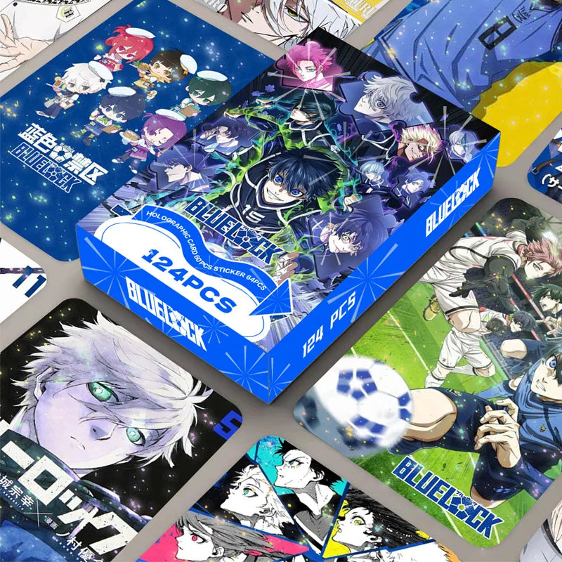 124PCS Anime Photo Card Set for Isagi Yoichi Bachira & Chigiri Fans Collectible Gift