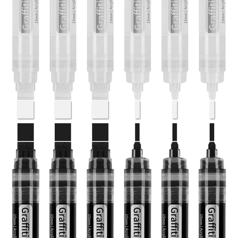 Large Acrylic Paint Pens 15mm Wide Tip for Drawing and Craft Projects