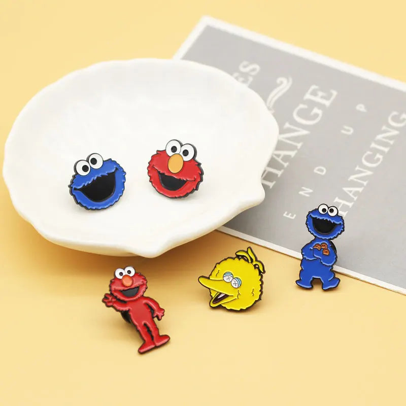 5Pcs Cartoon Animal Enamel Brooch Set Cute Jewelry Lapel Pins for Clothing