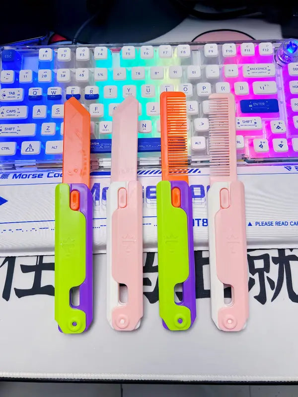 3D Printed Carrot Stress Relief Fidget Toy - Folding Butterfly Claw Knife