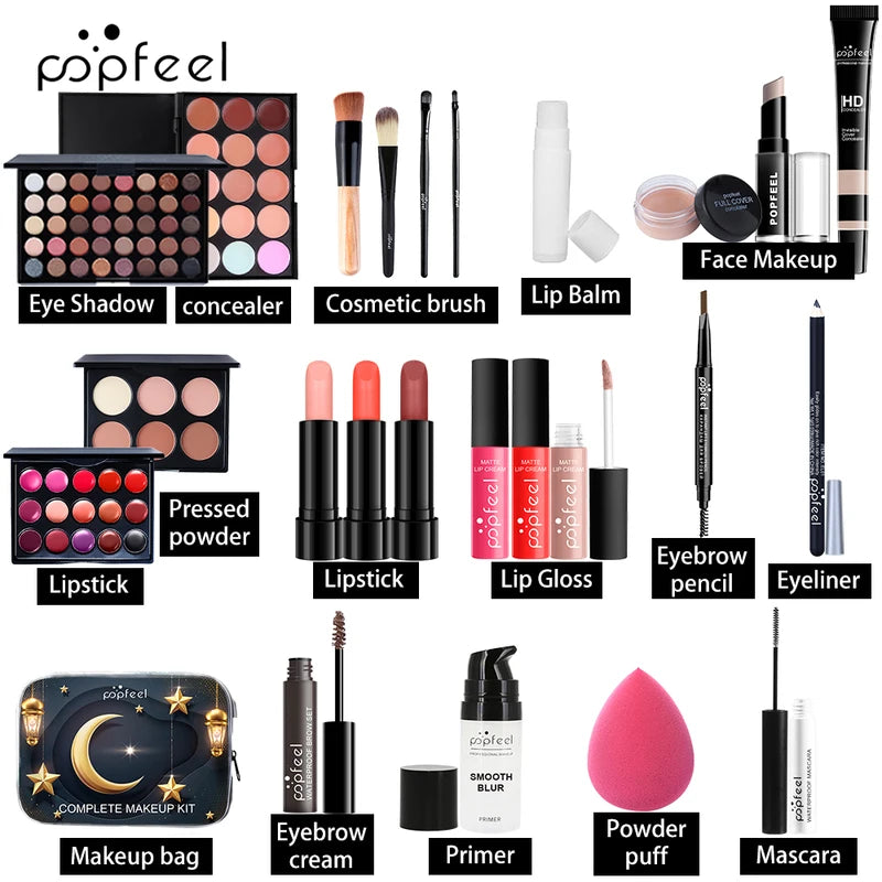 Festival Makeup Set 24-Piece Cosmetic Collection for Gifting & Daily Use