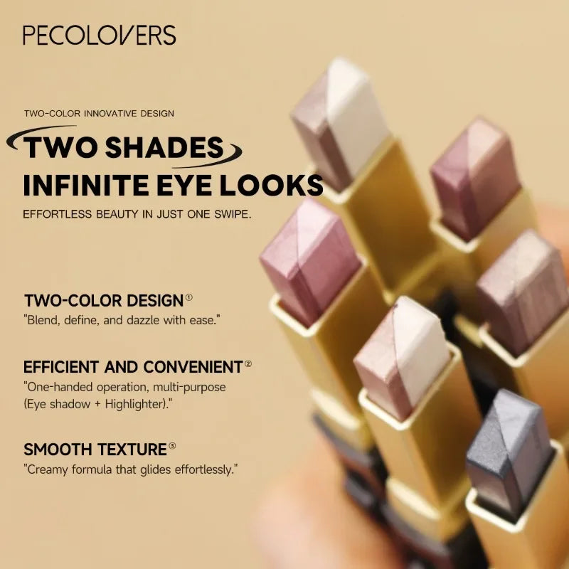 Waterproof Metallic Eyeshadow Stick - Long-Lasting Highlight & Shadow Makeup