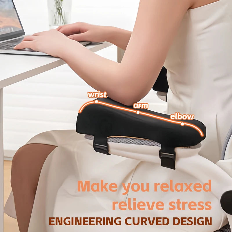 Office & Gaming Chair Armrest Pad Support Cushion - Adjustable Foam Pillow