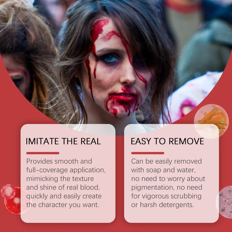 Halloween Fake Blood Makeup Kit with Spray for Horror Costumes & Cosplay