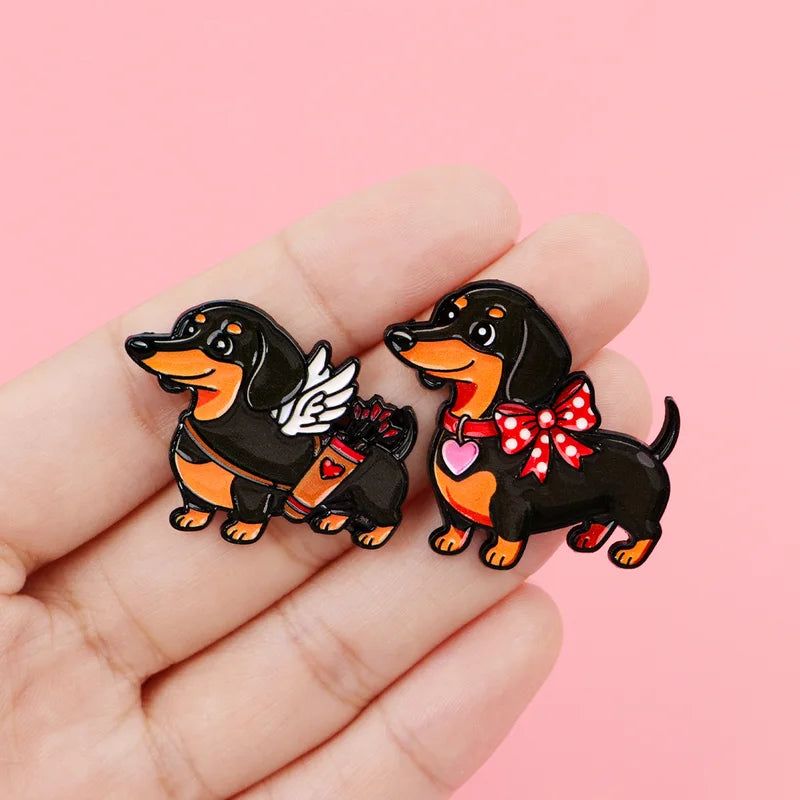 Cute Dog Sweater Sausage Dog Enamel Pins for Clothing & Backpacks - Animal Brooches