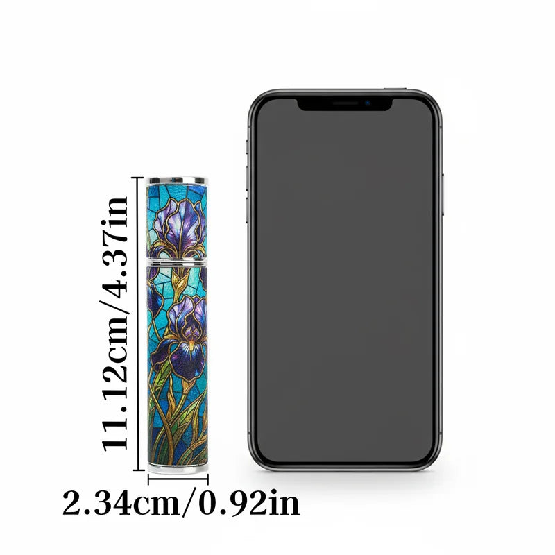 Portable Spray Bottle 10ML Refillable Glass Perfume Bottle with Floral Pattern