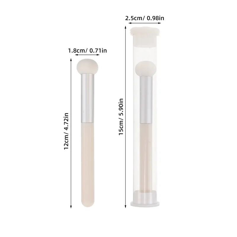 6-Piece Makeup Sponge & Concealer Brush Set with Wooden Handles - Dual Use for Face & Under Eye
