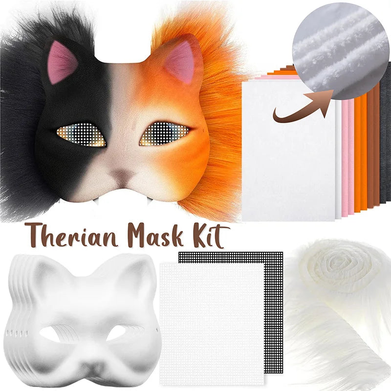 DIY Kids Pulp Mask Kit - Handmade Half Face Mask for Cosplay & Party
