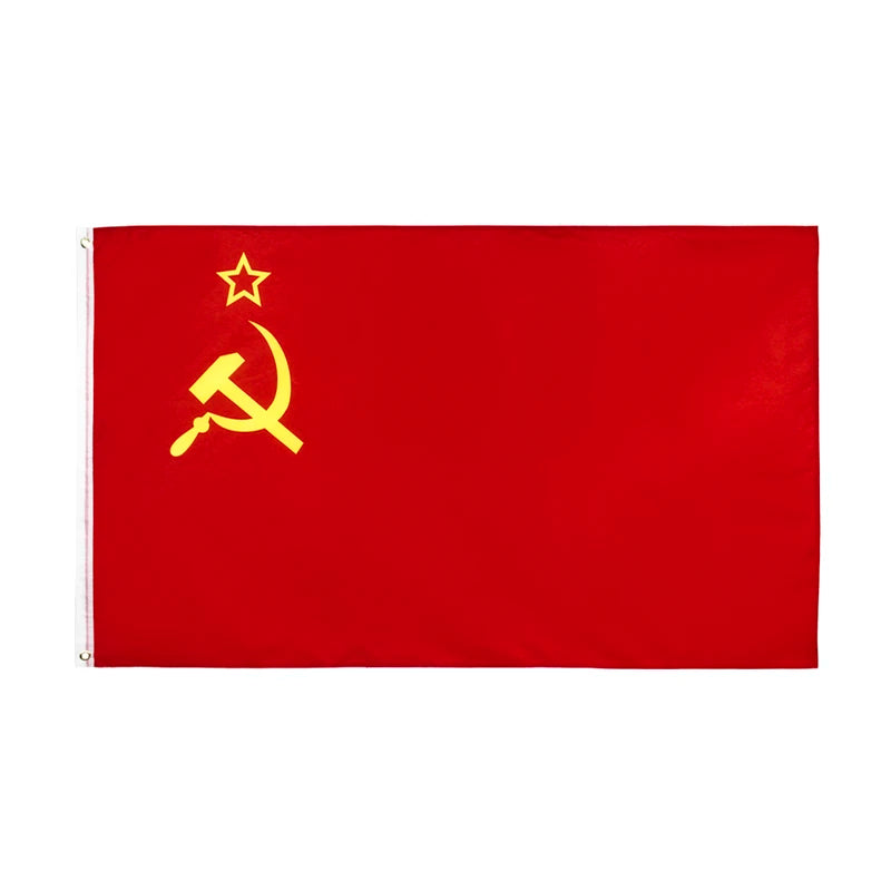Soviet Union Flag Tapestry Polyester Banner with Brass Grommets - Multiple Sizes
