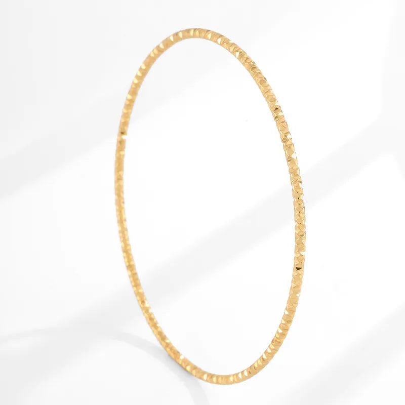 Women Stackable Gold Color Bangles Stainless Steel Jewelry for Wedding & Gift