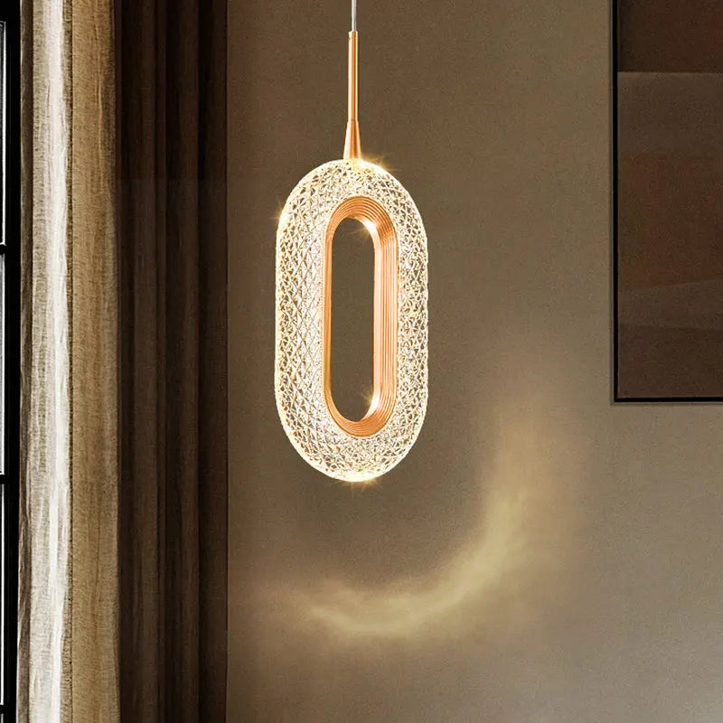 Modern Crystal LED Pendant Light for Indoor Home Decor - Living Room & Bedroom Hanging Lamp