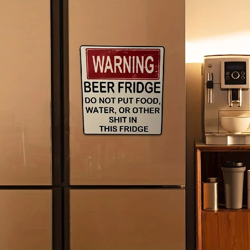 Funny Warning Sign Beer Stickers - Kitchen Decor & Dorm Essential