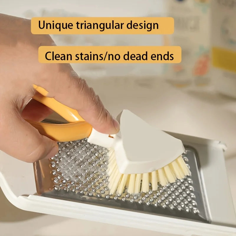 Multipurpose Cleaning Brushes Set with Triangle Head & Foldable Dusting Tools