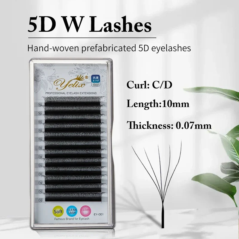 False Eyelash Extensions 5D W Shape Premade Volume Fans Natural Soft Makeup Tools