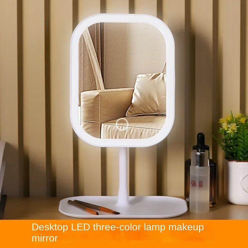 Rechargeable Dimmable LED Vanity Mirror with Touch Control - Portable Cosmetic Light for Home & Travel
