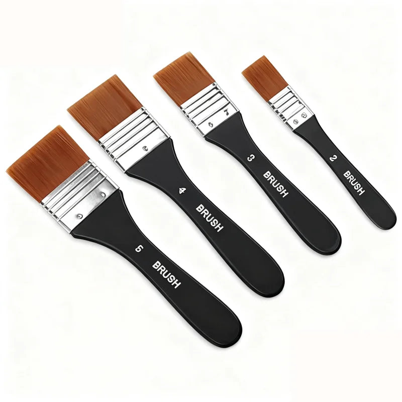 Flat Wide Paint Brush for Walls & Furniture - Anti-Shed Wooden Handle, Professional Craft Tool