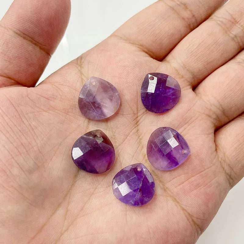 Natural Water Drop Shape Stone Pendant for Jewelry Making - Amethyst, Lapis Lazuli, Obsidian, Quartz Beads