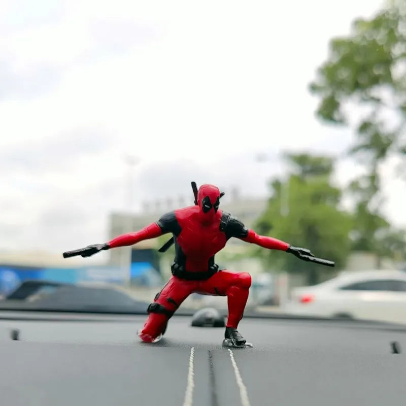 Anime Deadpool Action Figure Car Interior Decoration Toys Sitting Model Mini Figurine Pendant