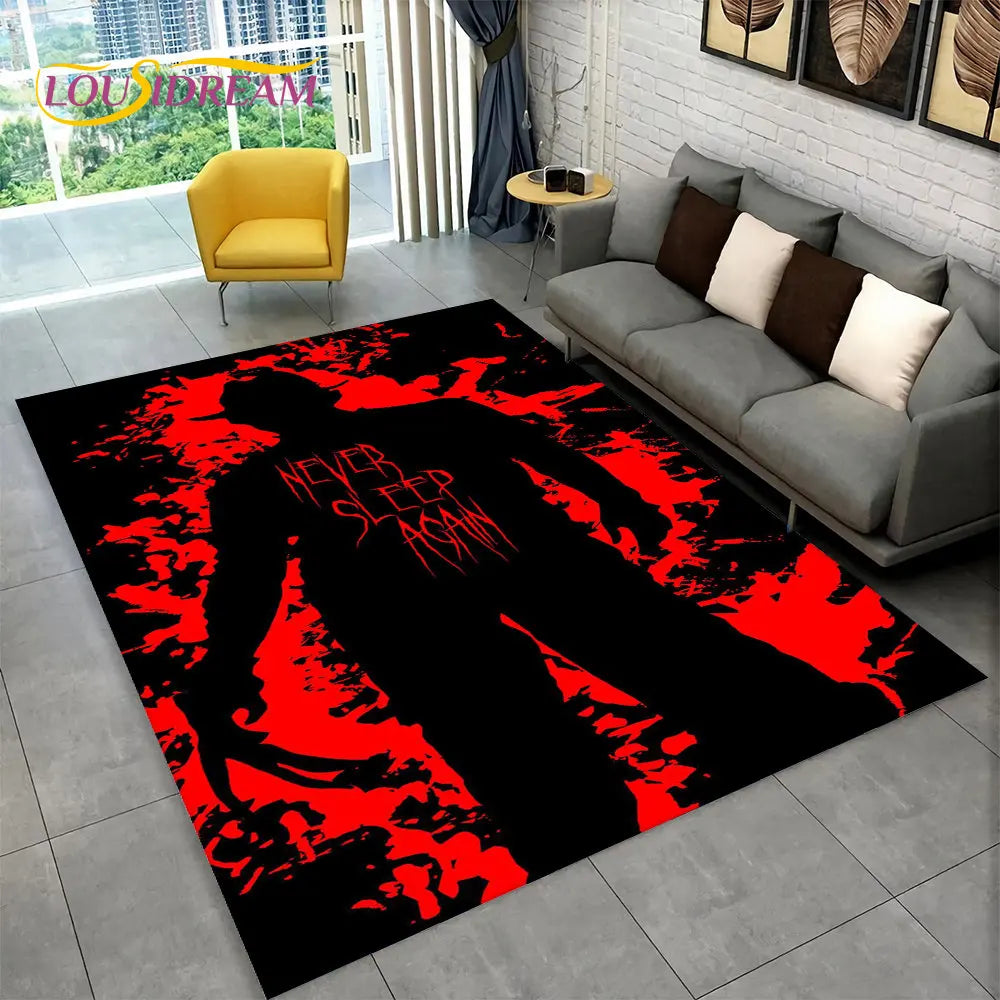 Horror Movie Character Chucky Cartoon Area Rug - Non-slip Living Room & Bedroom Carpet