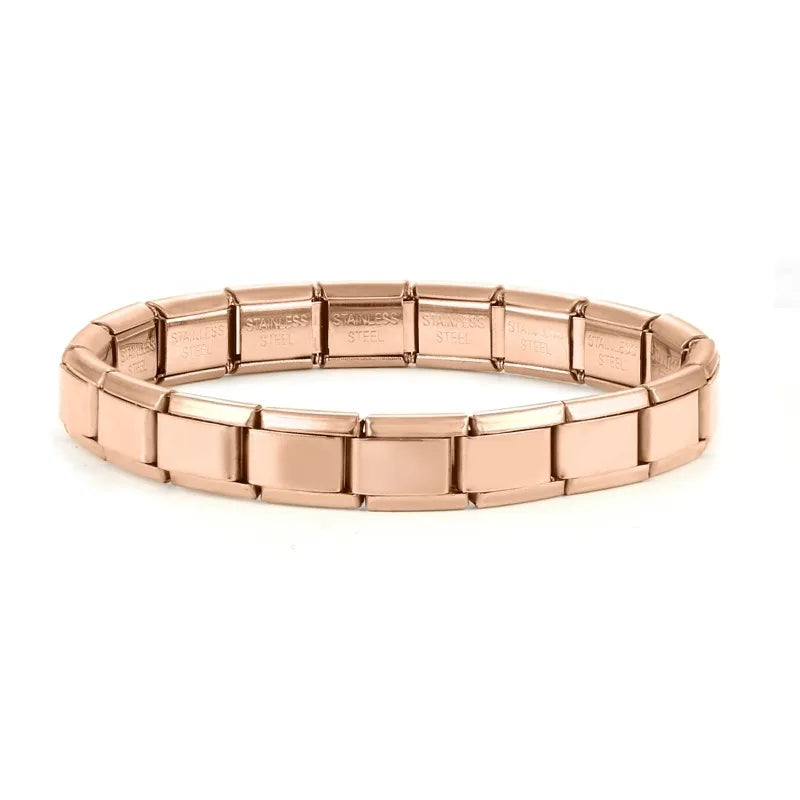 Women Men DIY Modular Charm Bracelet Stainless Steel 9MM Wide Jewelry