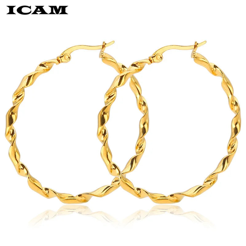 Big Hoop Earrings for Women Gold Silver Rose Gold Bohemian Circle Jewelry Party Accessory
