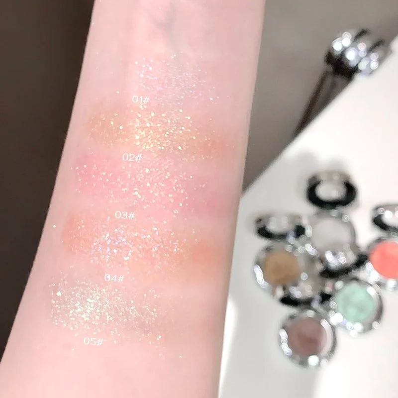 Monochrome Eyeshadow Palette with Glitter & Pearlescent Shimmer - Long Lasting Brighten Makeup