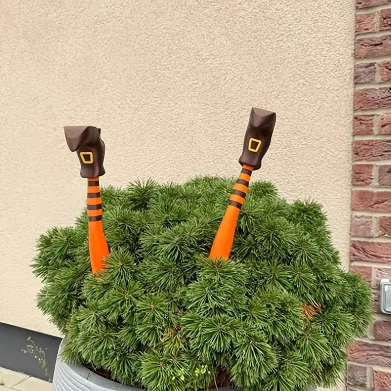 DIY Witch Leg Plant Garden Decorations for Potted Plants and Lawns