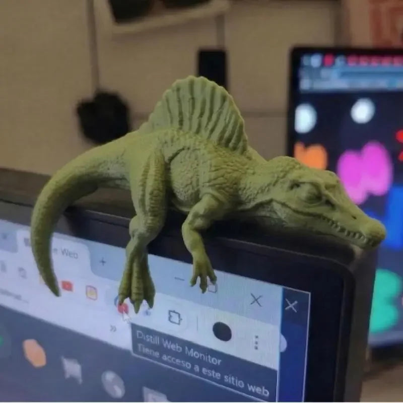 Sleeping T-Rex Monitor Topper Figurines 3D Printed Dinosaur Desk Decor