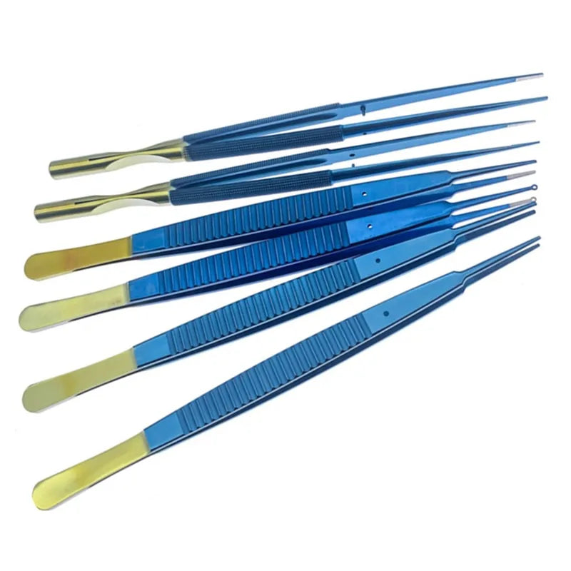 Titanium Vascular & Cardiac Tissue Forceps Micro Surgical Dissecting Forceps - Flat & Round Handles