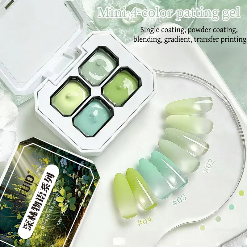 4-Color No-Wipe Gel Nail Polish Set for Nail Art & Gradient Designs - Summer Popular