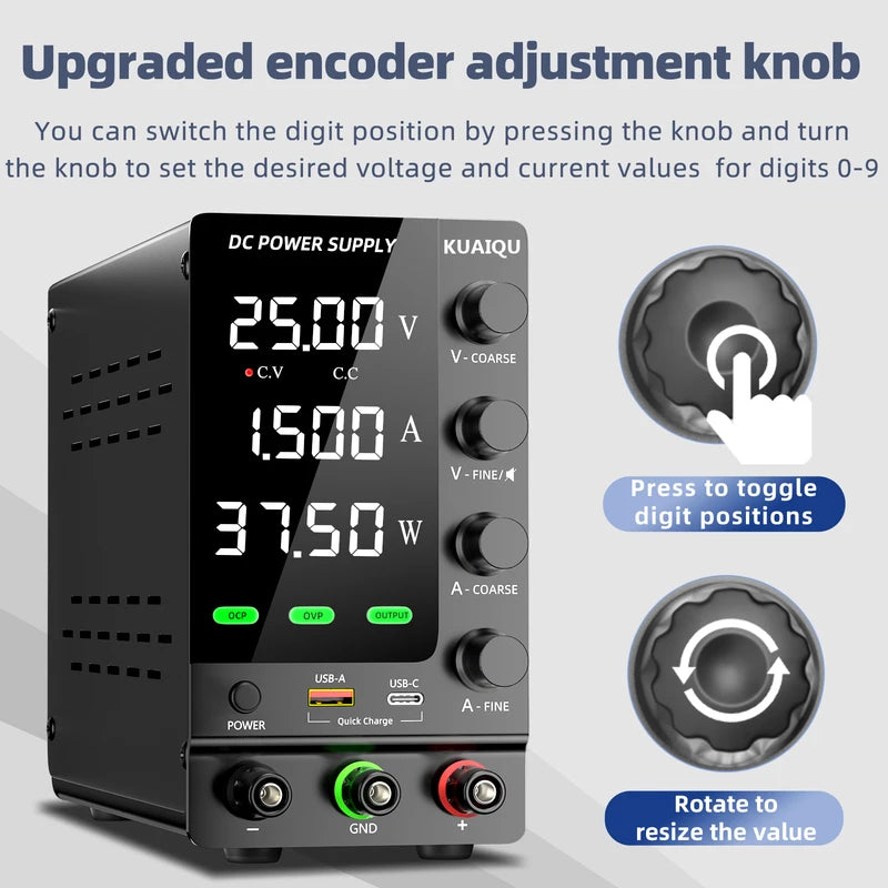 Adjustable DC Power Supply 30V-120V Lab Regulated Power Supply with OCP OVP Encoder