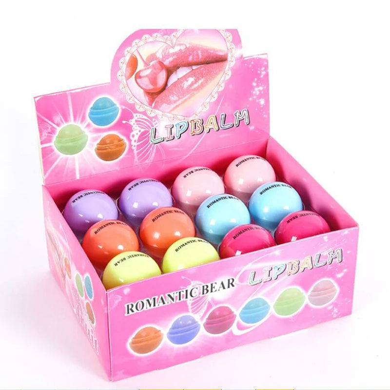 24Pcs Fruit Flavored Lip Balm Set - Natural Moisturizing & Lip Care for Girls & Kids