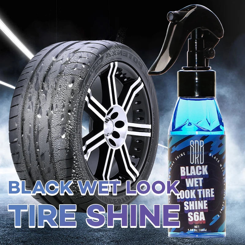 Black Wet Look Tire Shine Dressing for Cars, Trucks & Motorcycles - Safe & High Gloss Finish