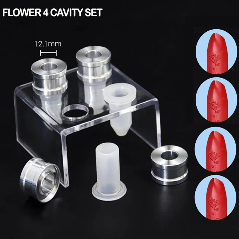 DIY Lipstick Mold Silicone 4-Cavity Makeup Tool for Lip Gloss & Balm