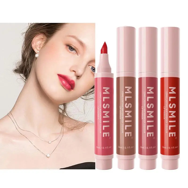 Long Lasting Lip Stain Pen Set - Natural Lip Color & Plumper Finish