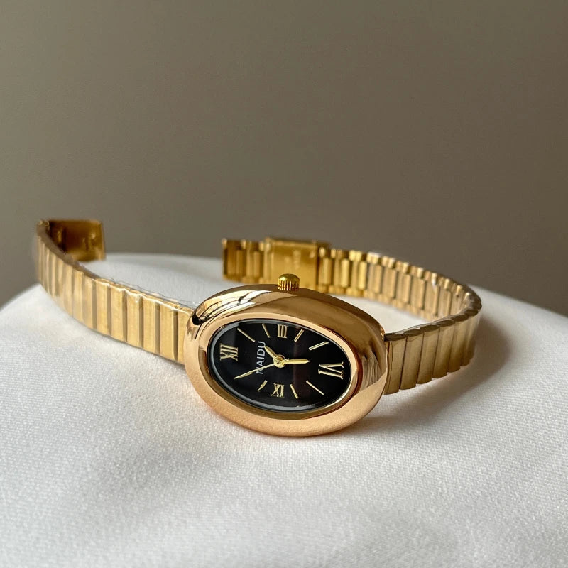 Luxury Gold Quartz Women’s Watch with Adjustable Stainless Steel Strap - Gift Ready