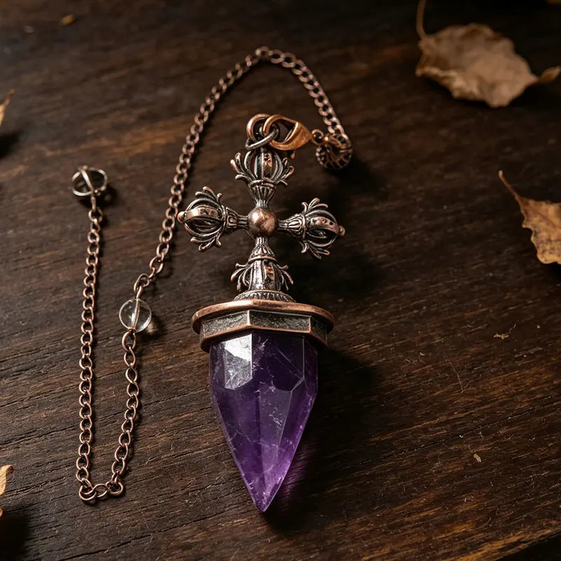 Natural Gem Stone Crystal Pendulum for Divination and Spiritual Healing