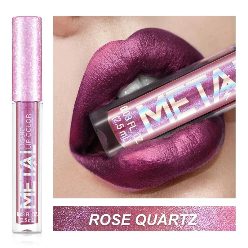 Waterproof Long Lasting Pearl Lip Gloss with Shimmer and Metallic Finish
