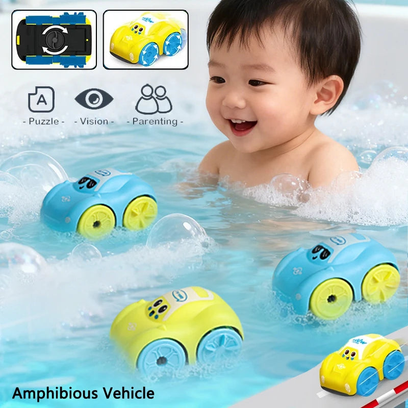 Baby Bath Toys Amphibious Cars Floating Water Playset for Kids