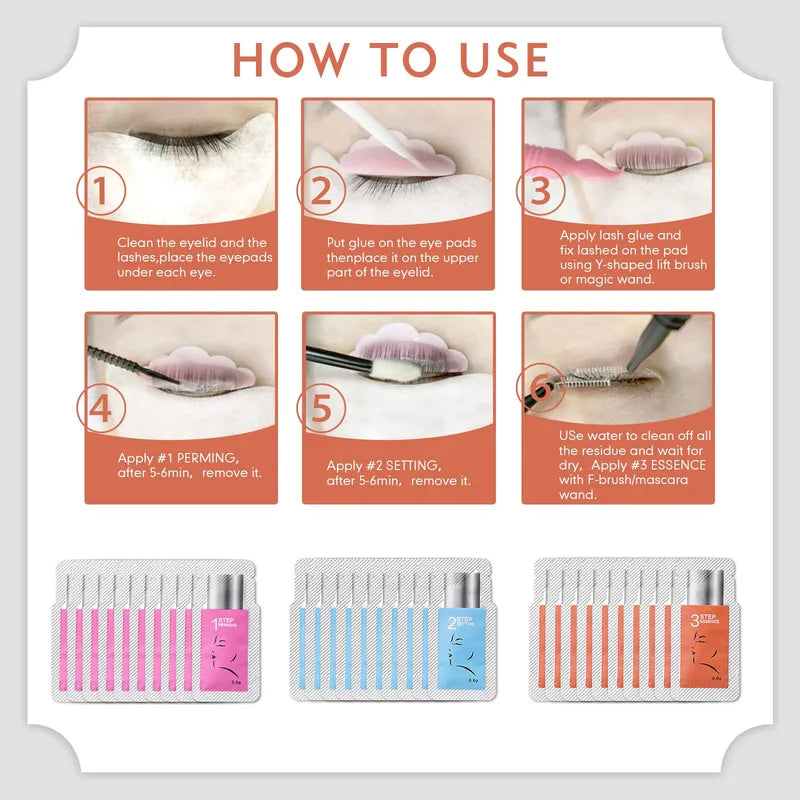 Lash Lift Kit with Perm Lotion and Serums - 10/20/30 Pcs Eyelash Perming Set
