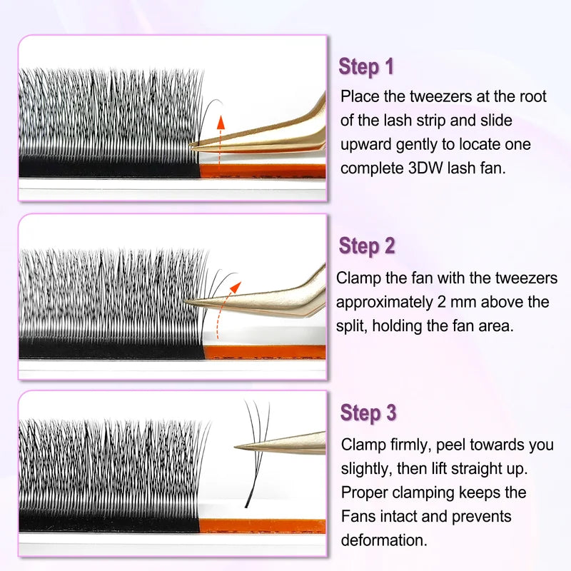 False Eyelash Extensions 3D/4D V Shape Premade Russian Volume Natural Lash Set