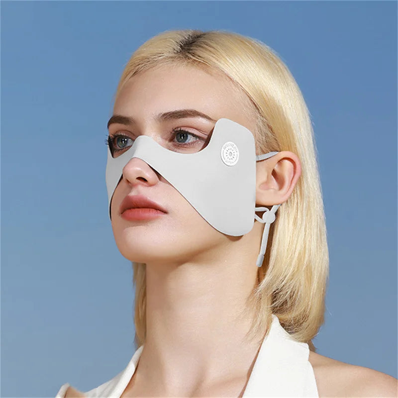 Summer UV Protection Mask - Breathable Ice Silk Face Cover for Outdoor Activities