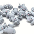 6pcs 3D Silicone Elephant Beads Gray Charms for Jewelry DIY Crafts