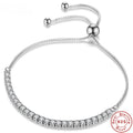 925 Sterling Silver Bracelet for Women Love Elegant Zircon Crystal Chain Engagement Wedding Jewelry