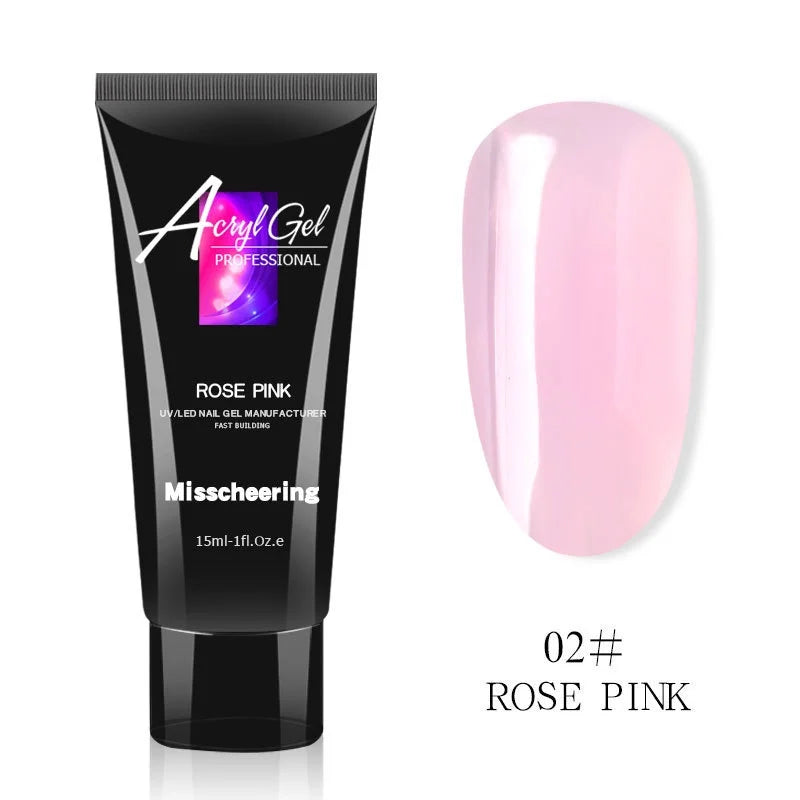15ml Nail Extension Gel Kit Poly Nail Acrylic Build Strong Long-Lasting Polish