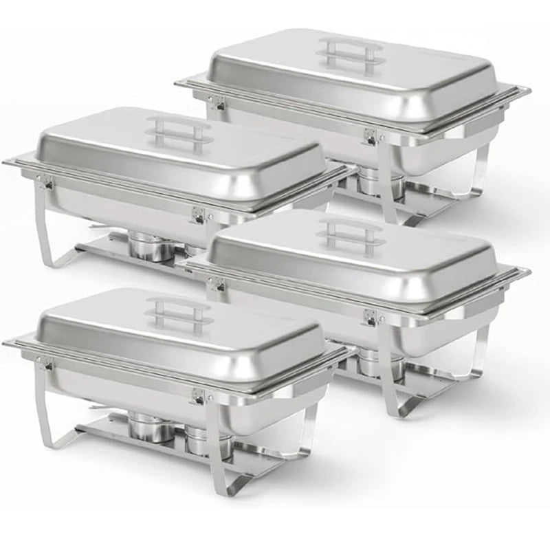 8QT Stainless Steel Chafing Dish Buffet Set with Fuel Holders for Catering & Parties