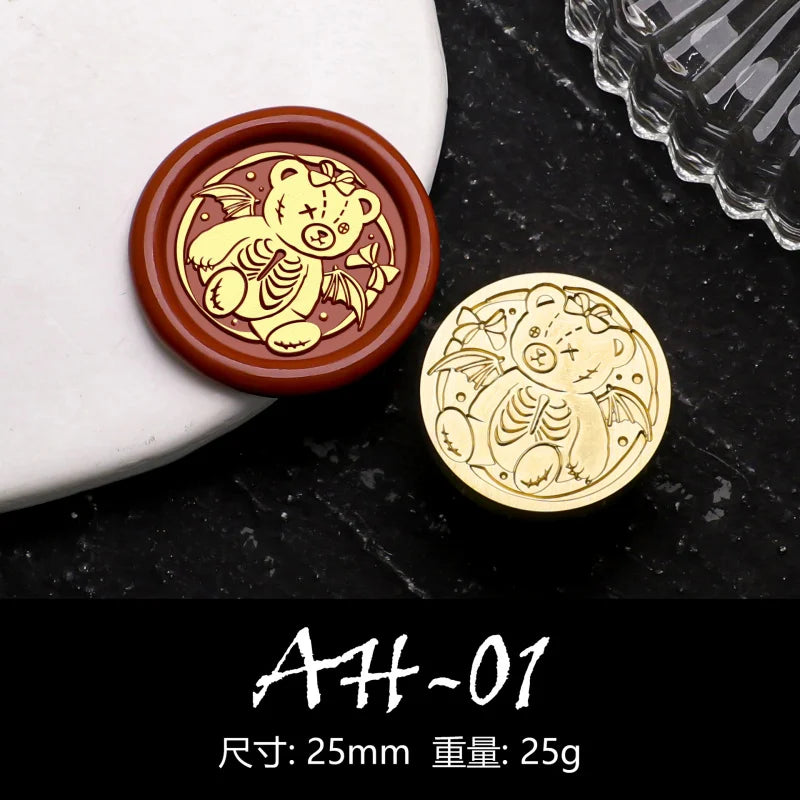 Mysterious Skull Skeleton Ghost Wax Seal Stamp Head for Cards Envelopes Halloween Invitations Scrapbooking